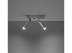 Sollux Lighting Plafón-Lámparas de techo Astix moderno de aluminio - 2 fuentes luminosas 4000K - L.25 x A.20 cm - Blanco
