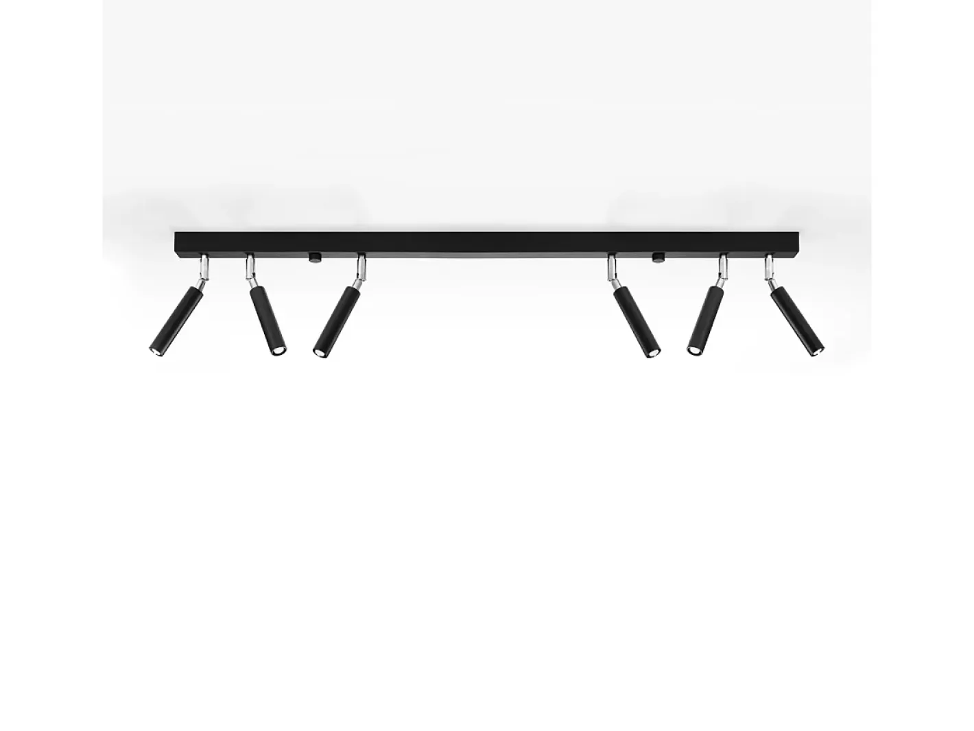 Sollux Lighting Plafón-Lámparas de techo Astix moderno de aluminio - 6 fuentes luminosas 3000K - L.100 x A.20 cm - Negro