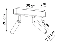 Sollux Lighting Plafón-Lámparas de techo Astix moderno de aluminio - 2 fuentes luminosas 3000K - L.25 x A.20 cm - Blanco