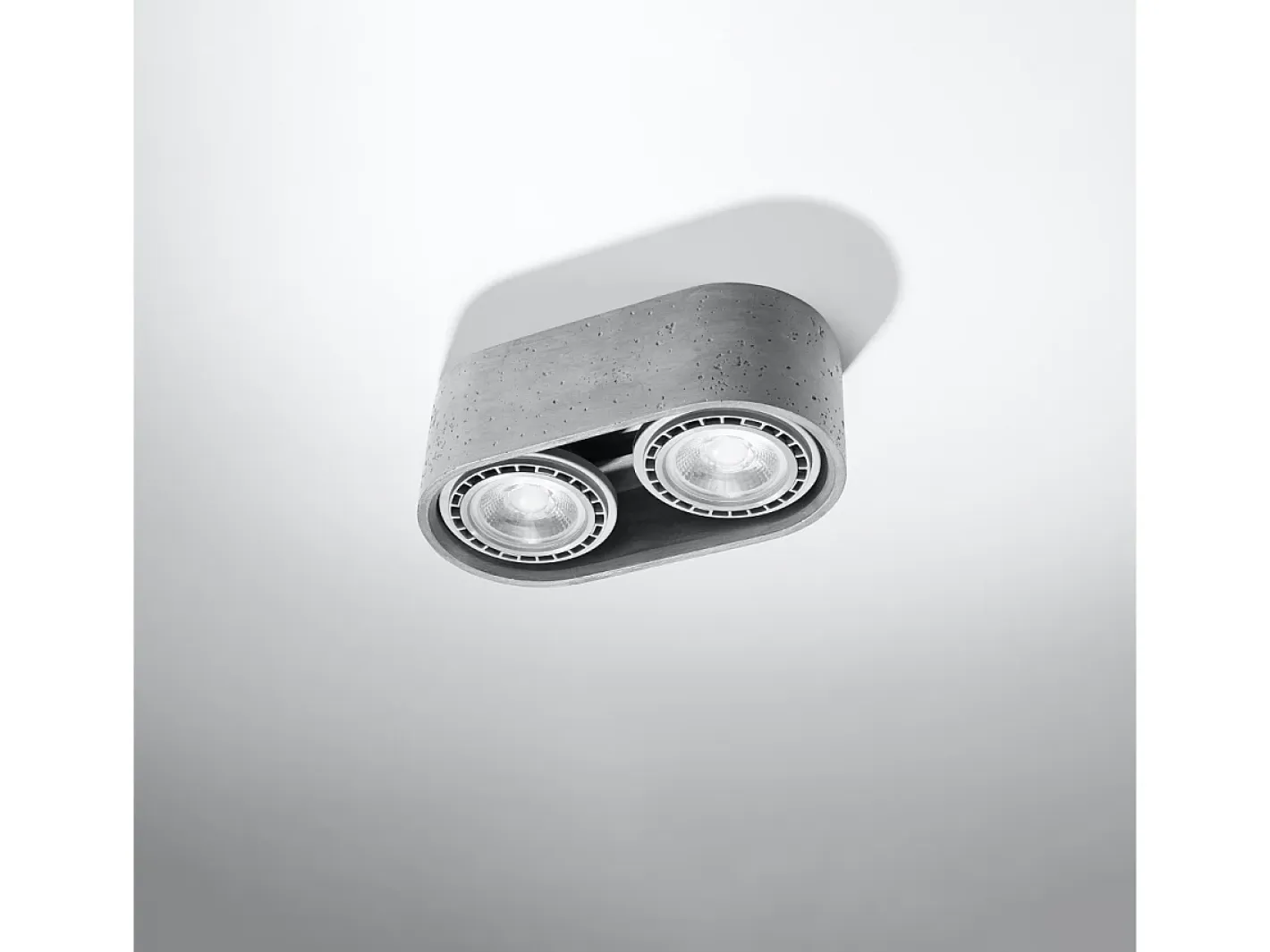 Outlet Sollux Lighting Lámparas de techo Blaze industrial de concreto - 2 fuentes luminosas 3000K - L.27 x A.9 cm - Gris
