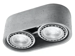Outlet Sollux Lighting Lámparas de techo Blaze industrial de concreto - 2 fuentes luminosas 3000K - L.27 x A.9 cm - Gris