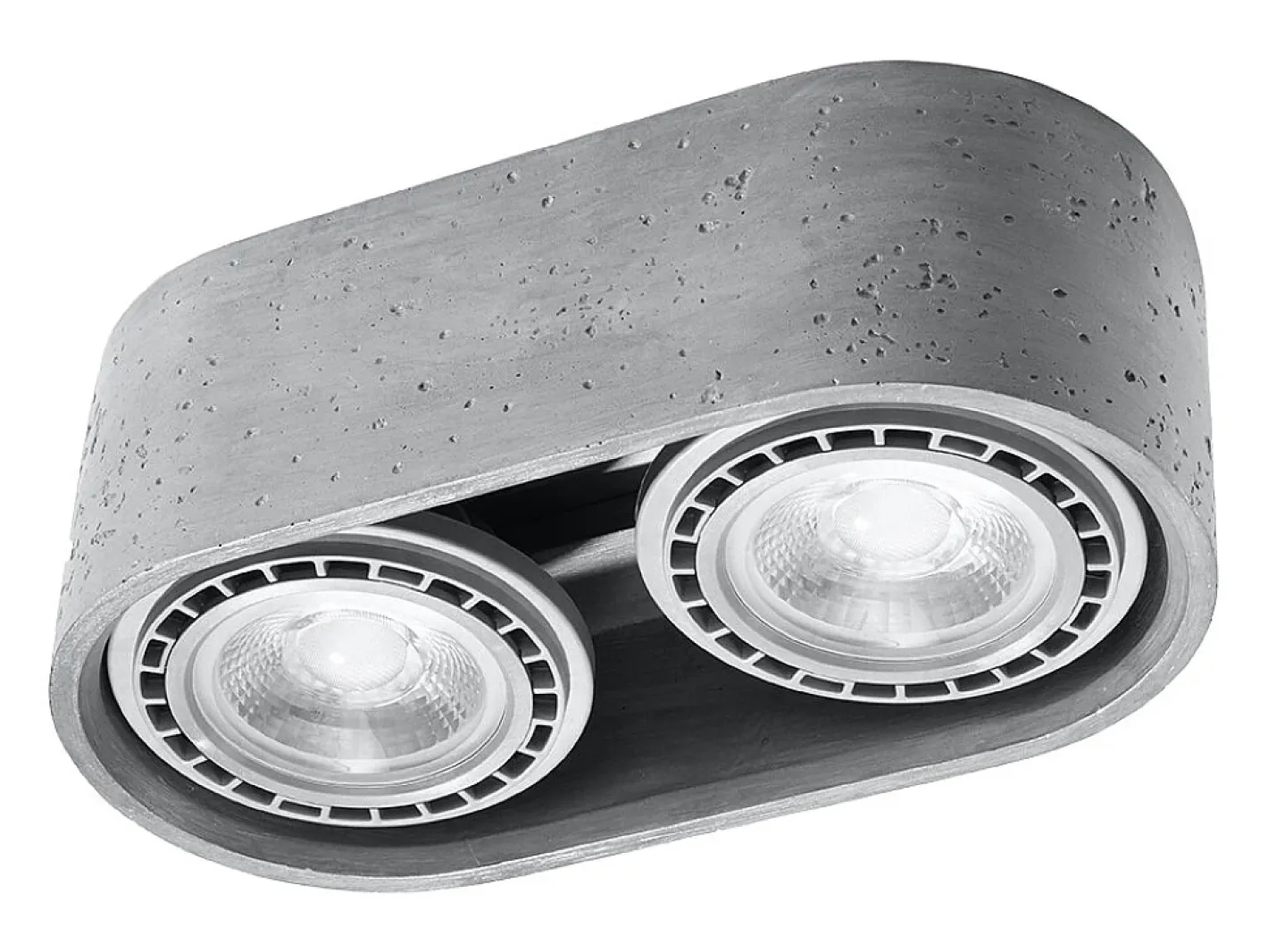 Outlet Sollux Lighting Lámparas de techo Blaze industrial de concreto - 2 fuentes luminosas 3000K - L.27 x A.9 cm - Gris