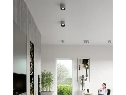 Sollux Lighting Plafón-Lámparas de techo Blaze industrial de concreto - 2 fuentes luminosas 4000K - L.27 x A.9 cm - Gris