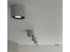 Sollux Lighting Plafón-Lámparas de techo Blaze industrial de concreto - 2 fuentes luminosas 4000K - L.27 x A.9 cm - Gris