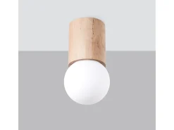 Clearance Sollux Lighting Lámparas De Techo Boomo Moderno De Madera - 1 Fuentes Luminosas - L.12 X A.23 Cm - Madera Natural Color natural claro