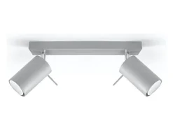 Sale Sollux Lighting Lámparas de techo Briix moderno de acero - 2 fuentes luminosas 3000K - L.30 x A.16 cm - Gris