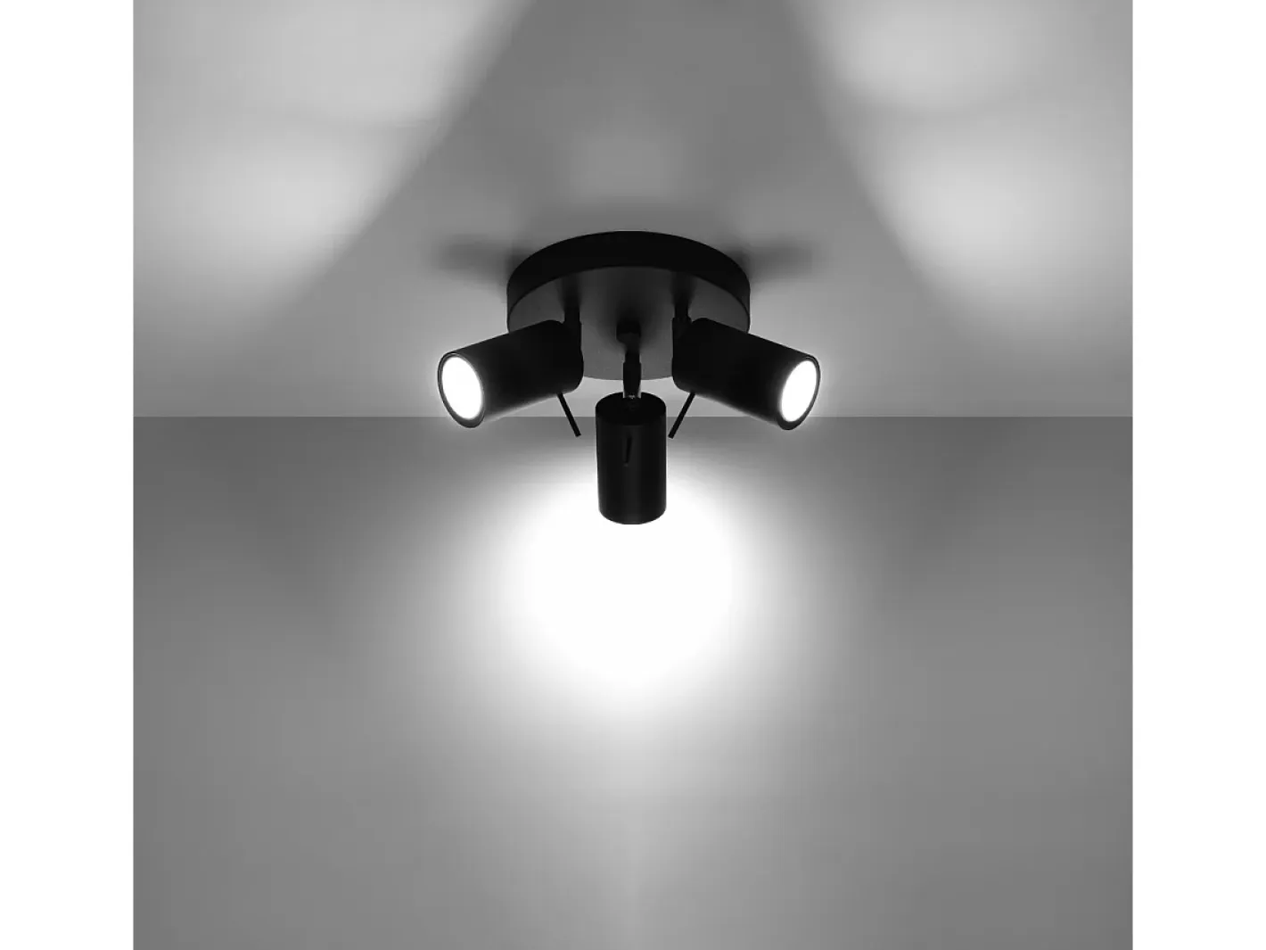 New Sollux Lighting Lámparas de techo Briix moderno de acero - 3 fuentes luminosas 4000K - L.20 x A.18 cm - Negro