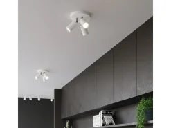 Sollux Lighting Plafón-Lámparas de techo Briix moderno de acero - 3 fuentes luminosas 3000K - L.20 x A.18 cm - Blanco