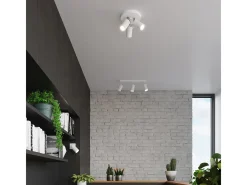 Sollux Lighting Plafón-Lámparas de techo Briix moderno de acero - 3 fuentes luminosas 3000K - L.20 x A.18 cm - Blanco
