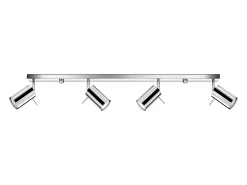 Sale Sollux Lighting Lámparas de techo Briix moderno de acero - 4 fuentes luminosas 3000K - L.80 x A.16 cm - cromo Gris