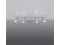 Sollux Lighting Lámparas de techo Briix moderno de acero - 4 fuentes luminosas 4000K - L.80 x A.16 cm - Blanco Clearance