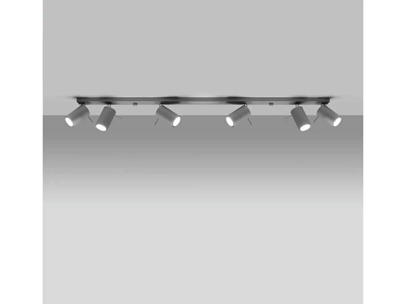 Sollux Lighting Plafón-Lámparas de techo Briix moderno de acero - 6 fuentes luminosas 4000K - L.118 x A.16 cm - Gris