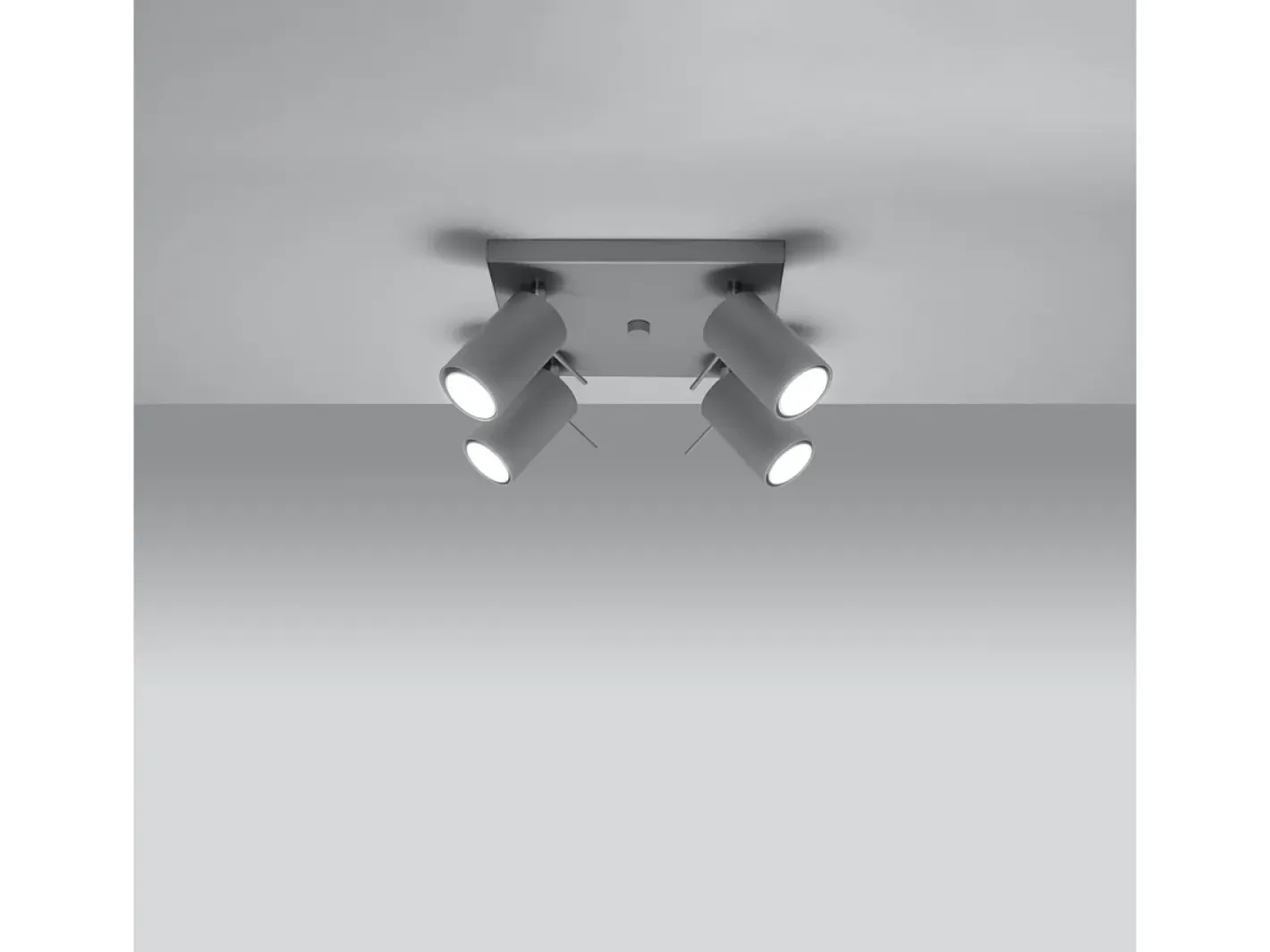 Sollux Lighting Plafón-Lámparas de techo Briix moderno de acero - 4 fuentes luminosas 4000K - L.25 x A.16 cm - Gris