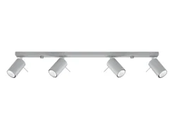 Sollux Lighting Plafón-Lámparas de techo Briix moderno de acero - 4 fuentes luminosas 4000K - L.80 x A.16 cm - Gris