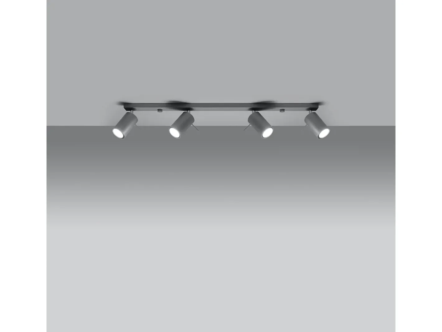 Sollux Lighting Plafón-Lámparas de techo Briix moderno de acero - 4 fuentes luminosas 4000K - L.80 x A.16 cm - Gris