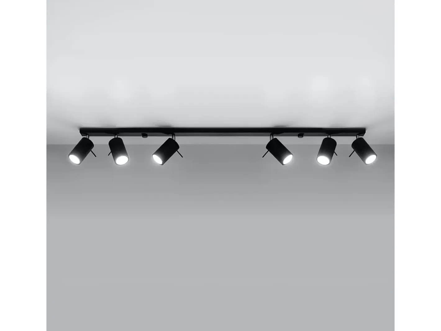 Sollux Lighting Plafón-Lámparas de techo Briix moderno de acero - 6 fuentes luminosas 3000K - L.118 x A.16 cm - Negro