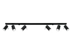 Sollux Lighting Plafón-Lámparas de techo Briix moderno de acero - 6 fuentes luminosas 3000K - L.118 x A.16 cm - Negro