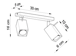 Sollux Lighting Lámparas de techo Briow moderno de acero - 2 fuentes luminosas 3000K - L.30 x A.16 cm - Blanco New