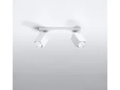 Sollux Lighting Lámparas de techo Briow moderno de acero - 2 fuentes luminosas 3000K - L.30 x A.16 cm - Blanco New