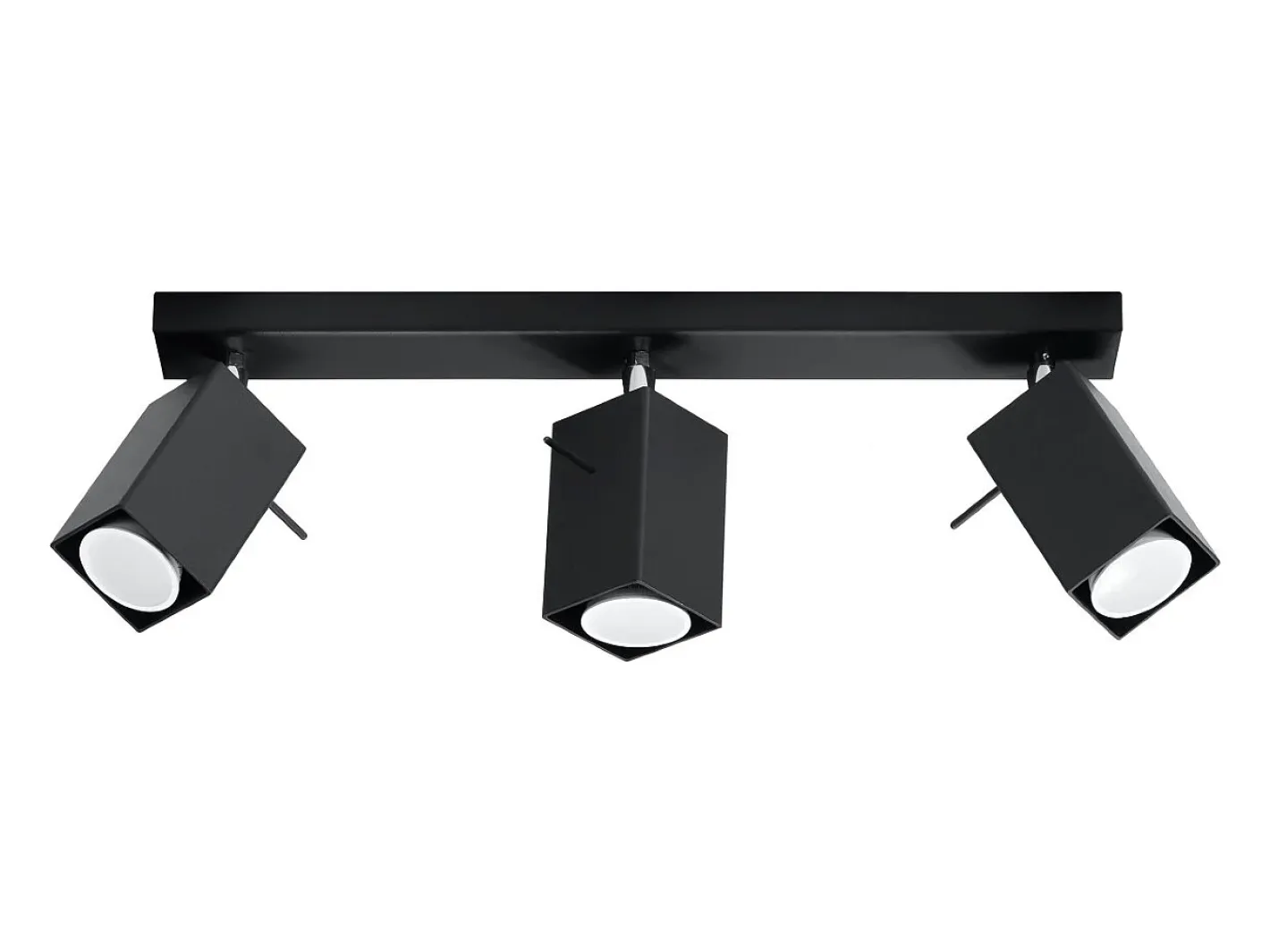 Outlet Sollux Lighting Lámparas de techo Briow moderno de acero - 3 fuentes luminosas 4000K - L.45 x A.16 cm - Negro