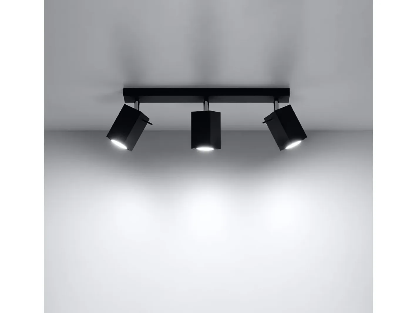 Outlet Sollux Lighting Lámparas de techo Briow moderno de acero - 3 fuentes luminosas 4000K - L.45 x A.16 cm - Negro