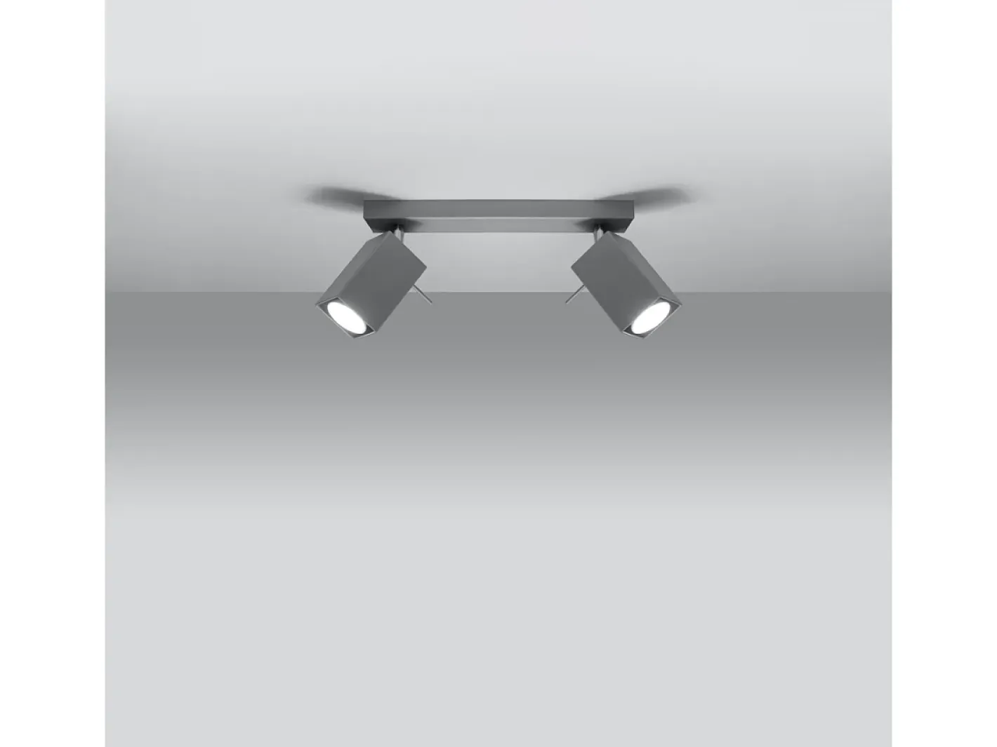 Sollux Lighting Plafón-Lámparas de techo Briow moderno de acero - 2 fuentes luminosas 4000K - L.30 x A.16 cm - Gris