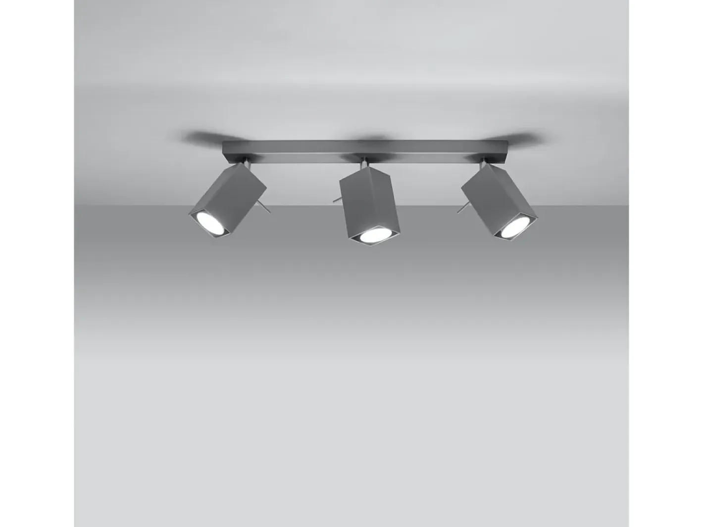 New Sollux Lighting Lámparas de techo Briow moderno de acero - 3 fuentes luminosas 4000K - L.45 x A.16 cm - Gris