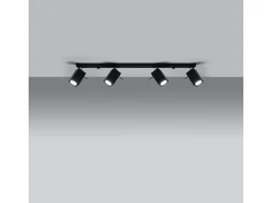 Sollux Lighting Plafón-Lámparas de techo Briow moderno de acero - 4 fuentes luminosas 4000K - L.80 x A.16 cm - Negro