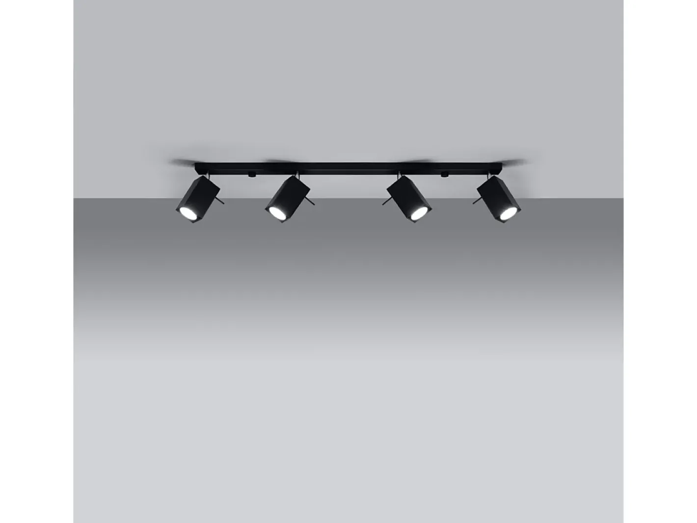 Sollux Lighting Plafón-Lámparas de techo Briow moderno de acero - 4 fuentes luminosas 4000K - L.80 x A.16 cm - Negro
