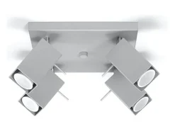 Sollux Lighting Plafón-Lámparas de techo Briow moderno de acero - 4 fuentes luminosas 3000K - L.25 x A.16 cm - Gris