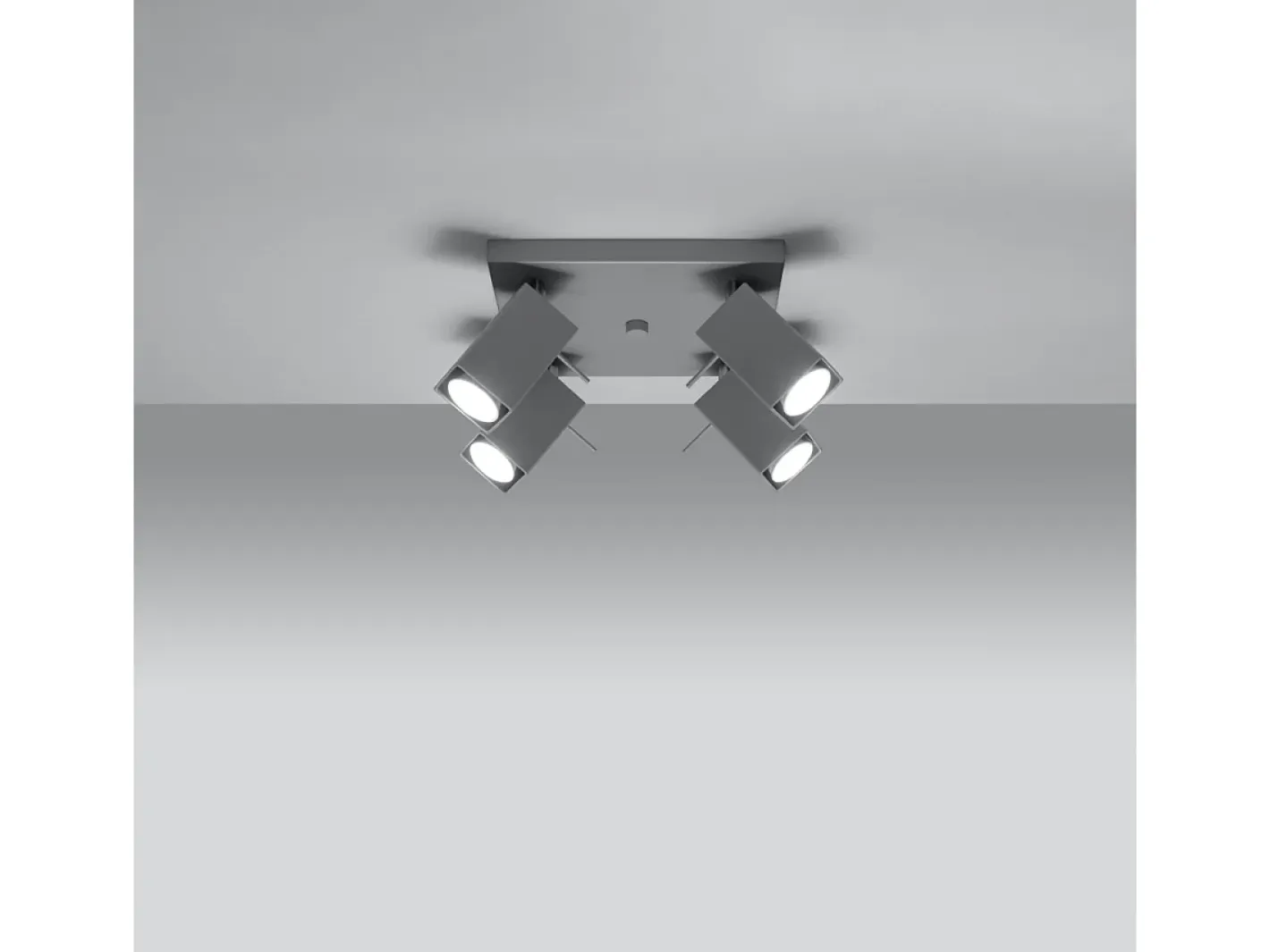 Sollux Lighting Plafón-Lámparas de techo Briow moderno de acero - 4 fuentes luminosas 4000K - L.25 x A.16 cm - Gris
