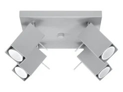 Sollux Lighting Plafón-Lámparas de techo Briow moderno de acero - 4 fuentes luminosas 4000K - L.25 x A.16 cm - Gris
