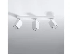 New Sollux Lighting Lámparas de techo Briow moderno de acero - 3 fuentes luminosas 3000K - L.45 x A.16 cm - Blanco