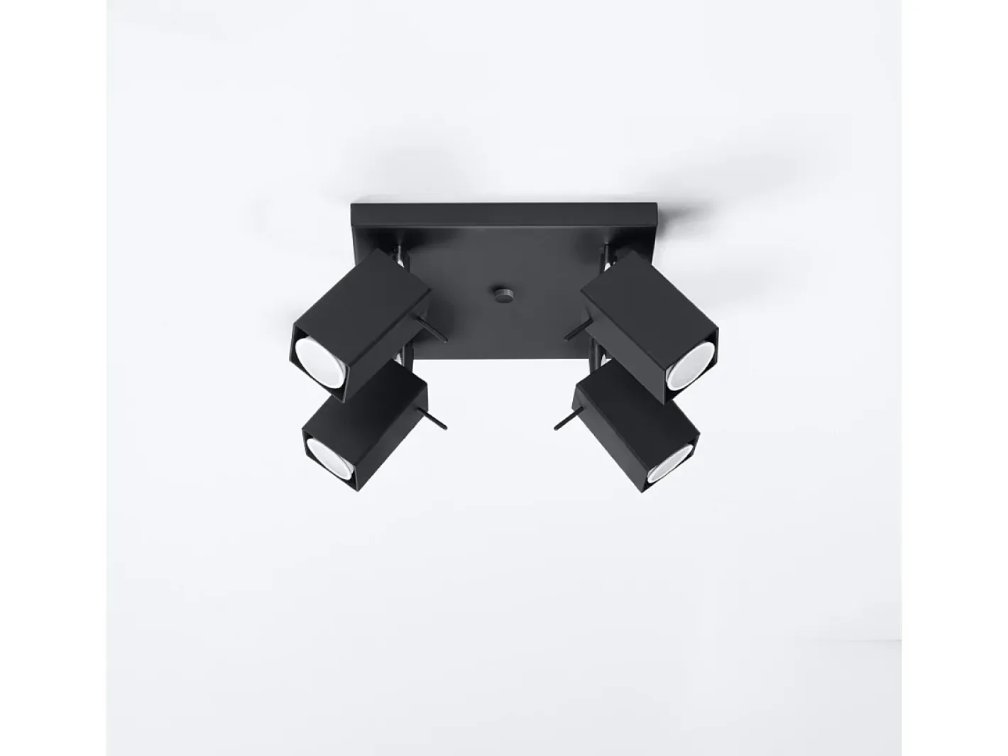 Best Sollux Lighting Lámparas de techo Briow moderno de acero - 4 fuentes luminosas 3000K - L.25 x A.16 cm - Negro