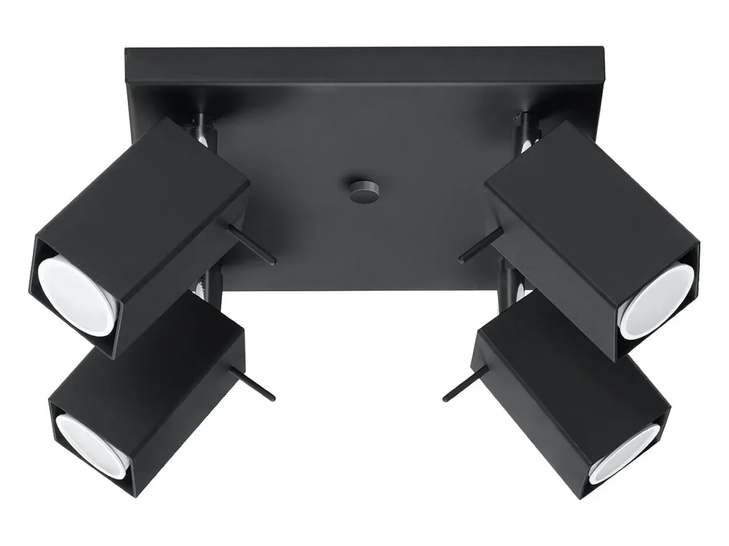 Best Sollux Lighting Lámparas de techo Briow moderno de acero - 4 fuentes luminosas 3000K - L.25 x A.16 cm - Negro
