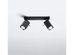Sollux Lighting Lámparas de techo Briow moderno de acero - 2 fuentes luminosas 3000K - L.30 x A.16 cm - Negro Clearance