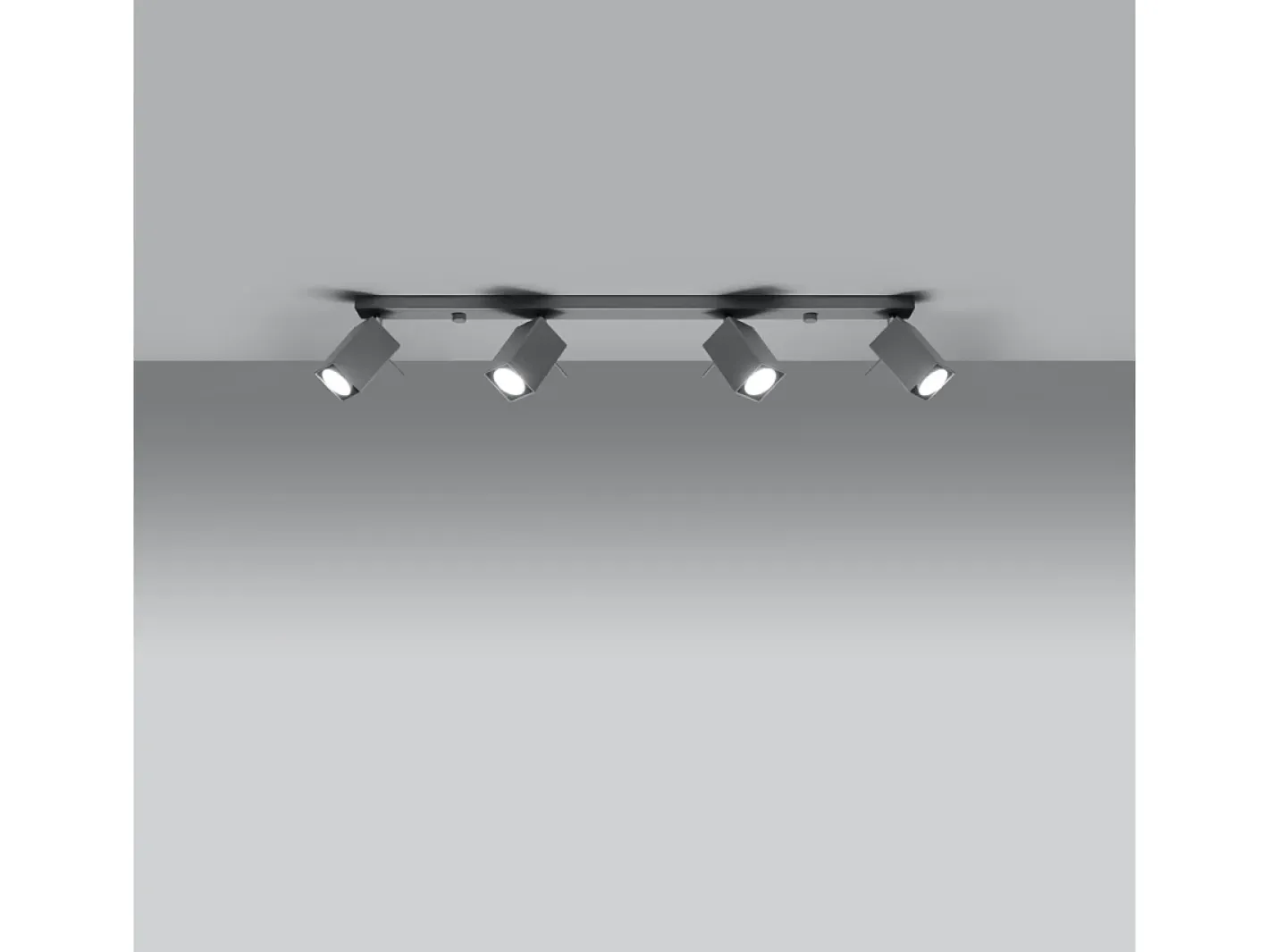 Sollux Lighting Plafón-Lámparas de techo Briow moderno de acero - 4 fuentes luminosas 4000K - L.80 x A.16 cm - Gris