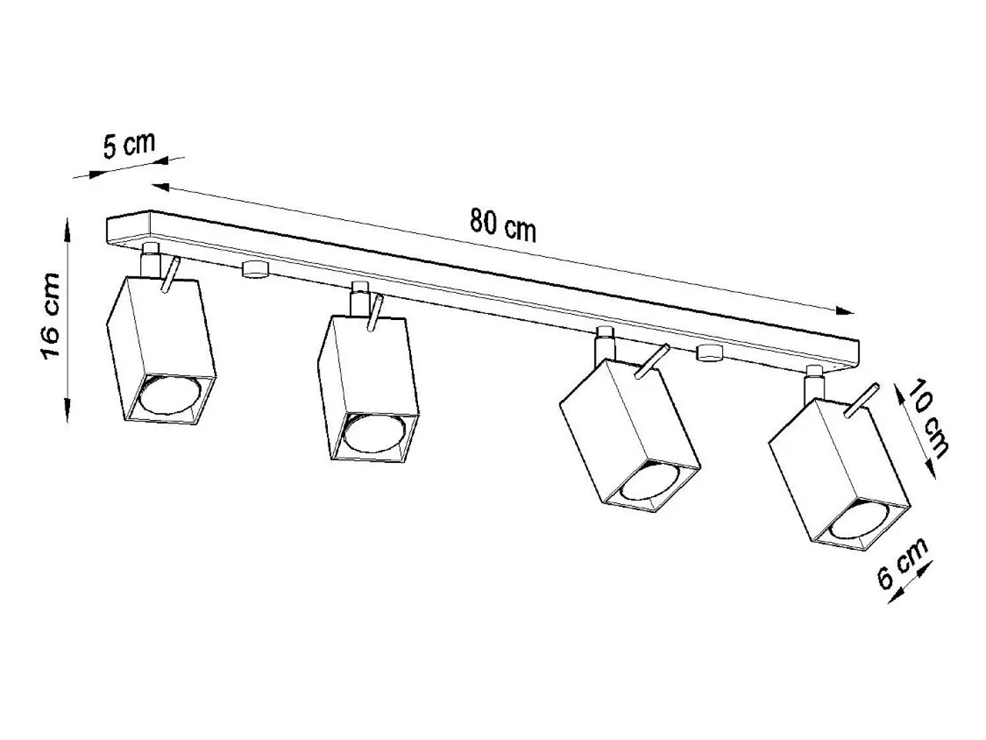 Sollux Lighting Plafón-Lámparas de techo Briow moderno de acero - 4 fuentes luminosas 4000K - L.80 x A.16 cm - Gris