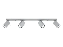Sollux Lighting Plafón-Lámparas de techo Briow moderno de acero - 4 fuentes luminosas 4000K - L.80 x A.16 cm - Gris
