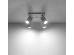 Sollux Lighting Plafón-Lámparas de techo Briow moderno de acero - 4 fuentes luminosas 4000K - L.25 x A.16 cm - Blanco