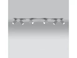 Online Sollux Lighting Lámparas de techo Briow moderno de acero - 6 fuentes luminosas 4000K - L.118 x A.16 cm - Blanco