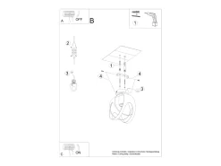 Sollux Lighting Plafón-Lámparas de techo Brive moderno de acero - 1 fuentes luminosas 4000K - L.16 x A.21 cm - Negro