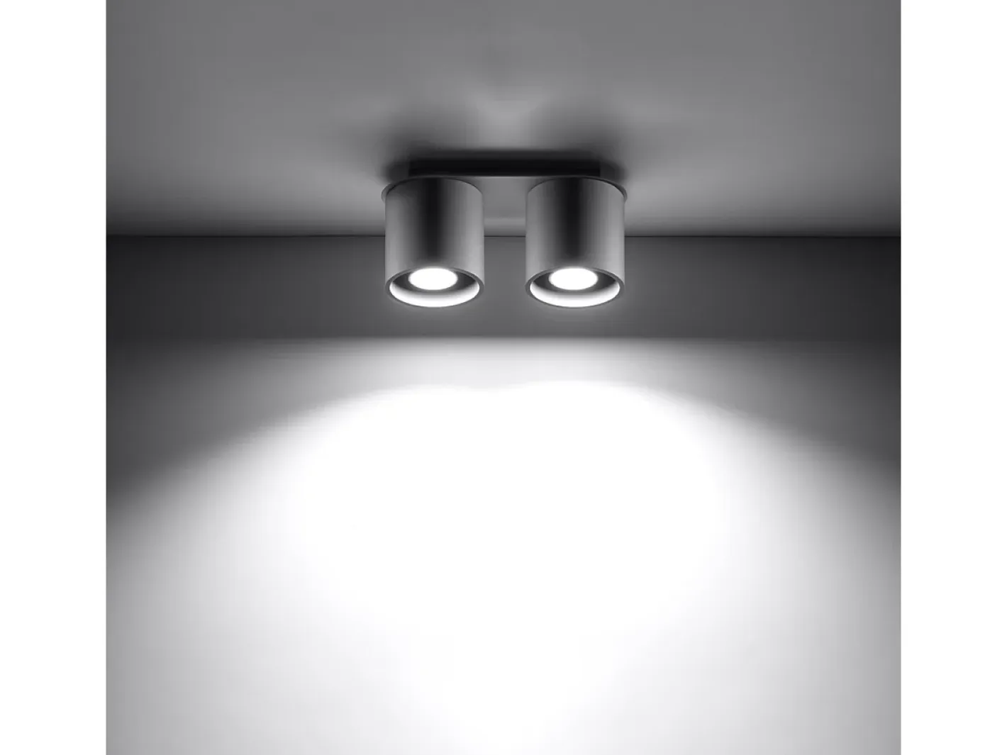 Sollux Lighting Lámparas de techo Celeris moderno de aluminio - 2 fuentes luminosas 4000K - L.26 x A.12 cm - Gris Outlet