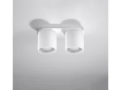 Discount Sollux Lighting Lámparas de techo Celeris moderno de aluminio - 2 fuentes luminosas 3000K - L.26 x A.12 cm - Blanco