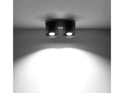 Best Sollux Lighting Lámparas de techo Celeris moderno de aluminio - 2 fuentes luminosas 4000K - L.26 x A.12 cm - Negro