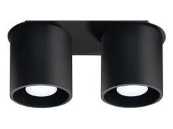 Best Sollux Lighting Lámparas de techo Celeris moderno de aluminio - 2 fuentes luminosas 3000K - L.26 x A.12 cm - Negro