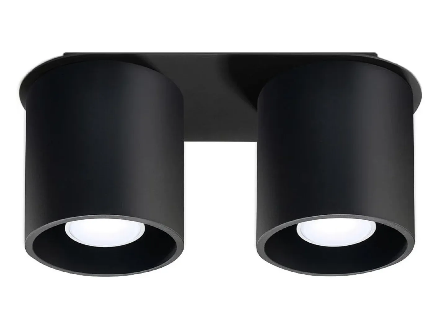 Best Sollux Lighting Lámparas de techo Celeris moderno de aluminio - 2 fuentes luminosas 3000K - L.26 x A.12 cm - Negro