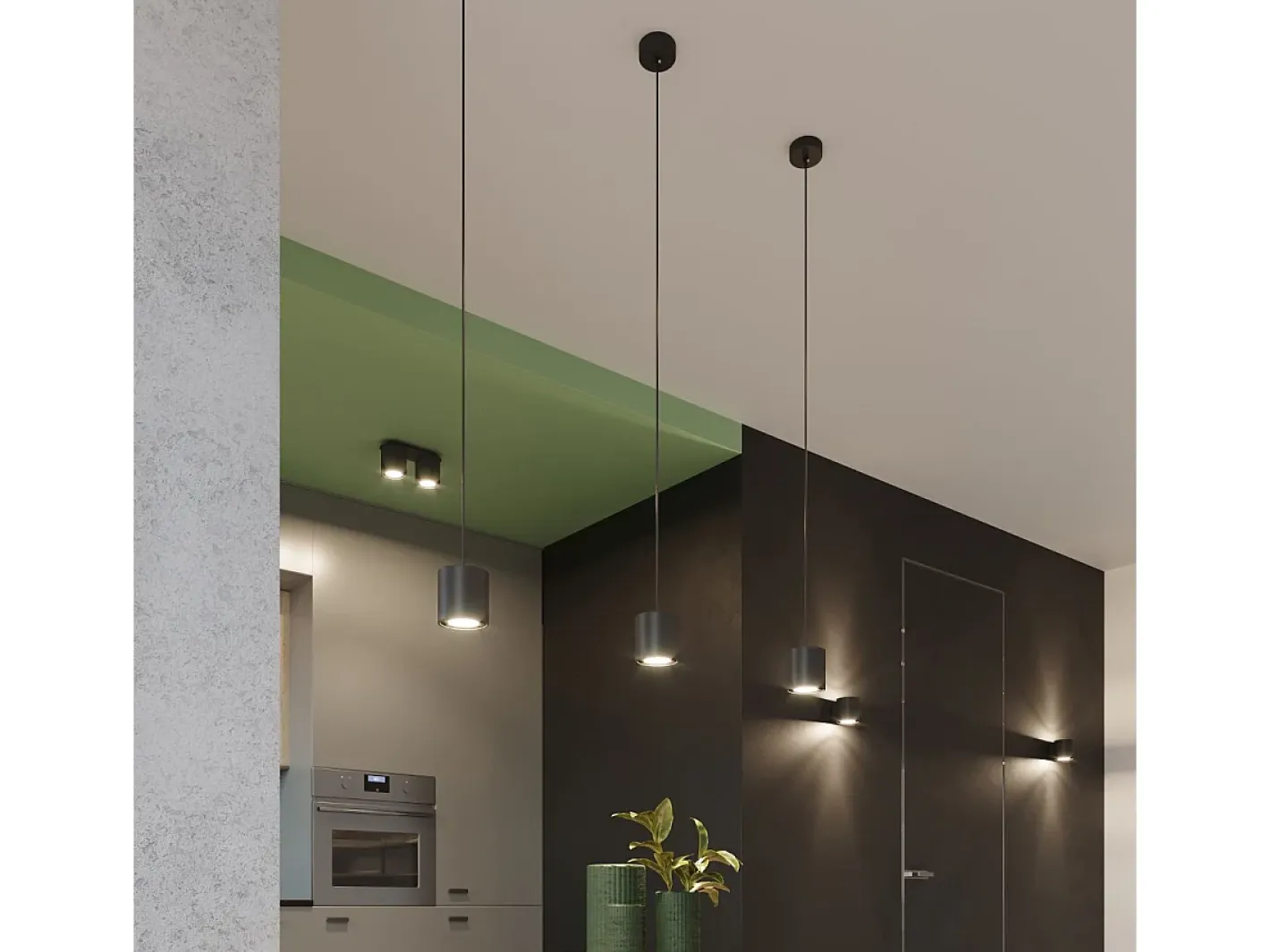 Best Sollux Lighting Lámparas de techo Celeris moderno de aluminio - 2 fuentes luminosas 3000K - L.26 x A.12 cm - Negro