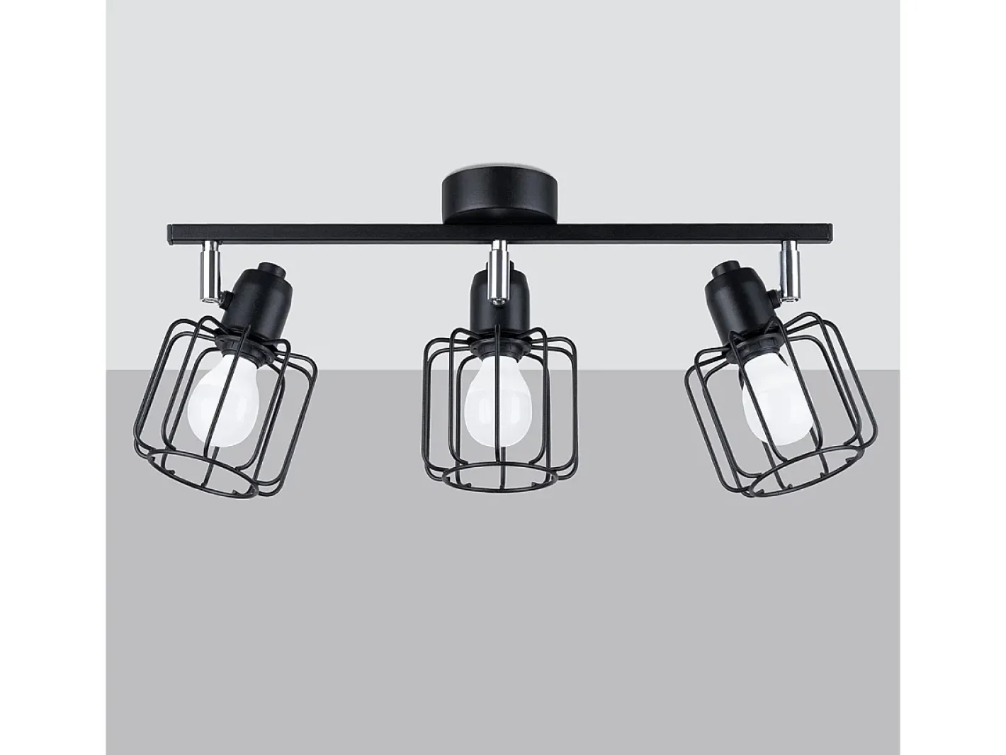 Sollux Lighting Lámparas de techo Celubi moderno de acero - 3 fuentes luminosas 3000K - L.48 x A.19 cm - Negro Hot