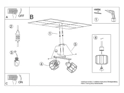 Sollux Lighting Lámparas de techo Celubi moderno de acero - 2 fuentes luminosas 4000K - L.27 x A.19 cm - Negro Online